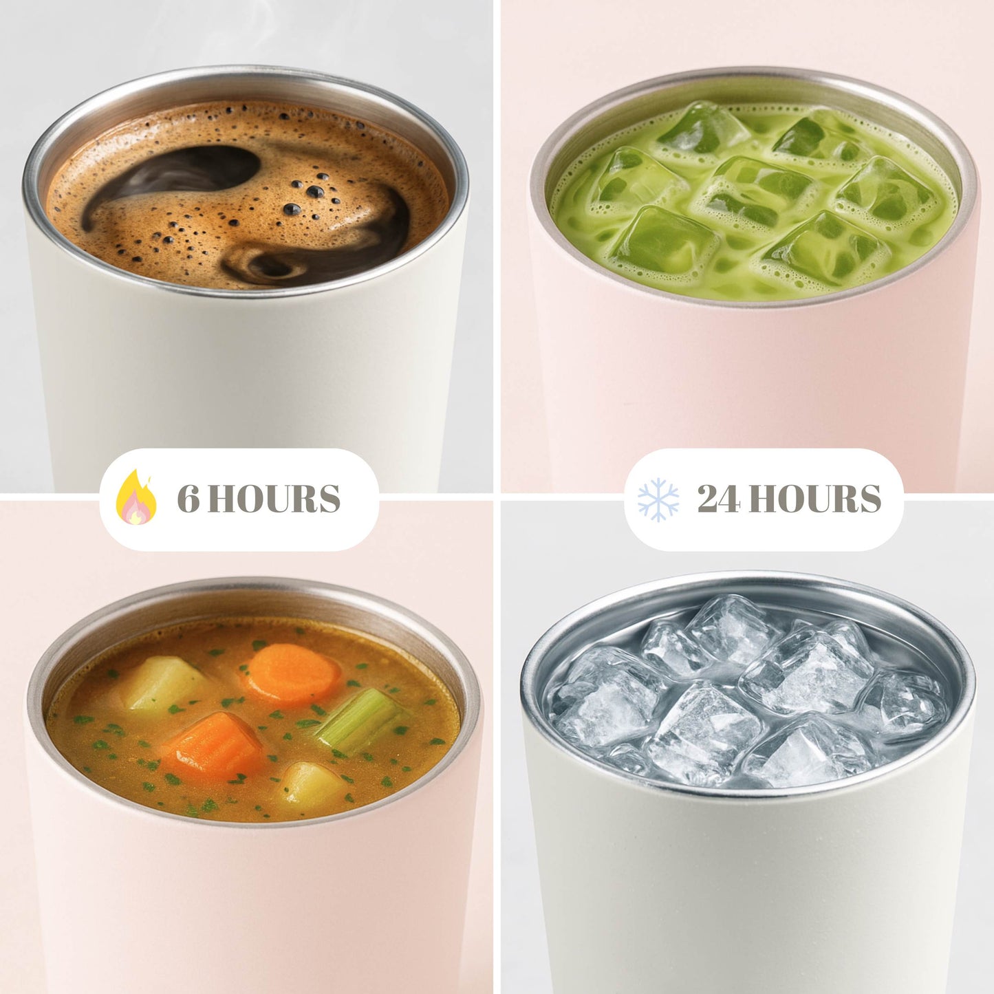 12oz Push-Button Stainless Steel Travel Mug – Leak-Proof, Double Wall, Keeps Drinks Hot 6H / Cold 12H (Gray)