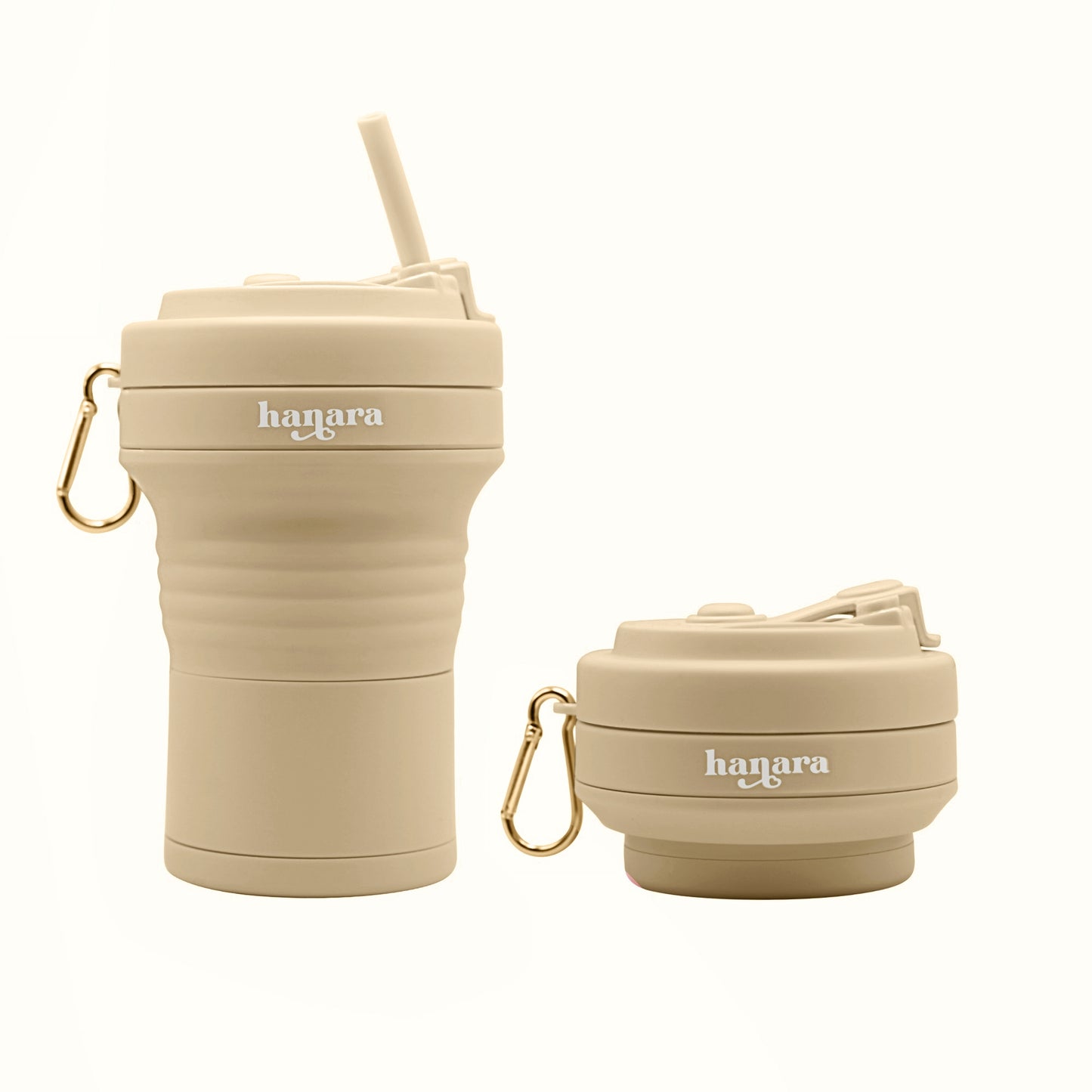 Hanara 18oz Collapsible Travel Cup – Reusable, Leak-Proof, Foldable with Straw ( Gray )