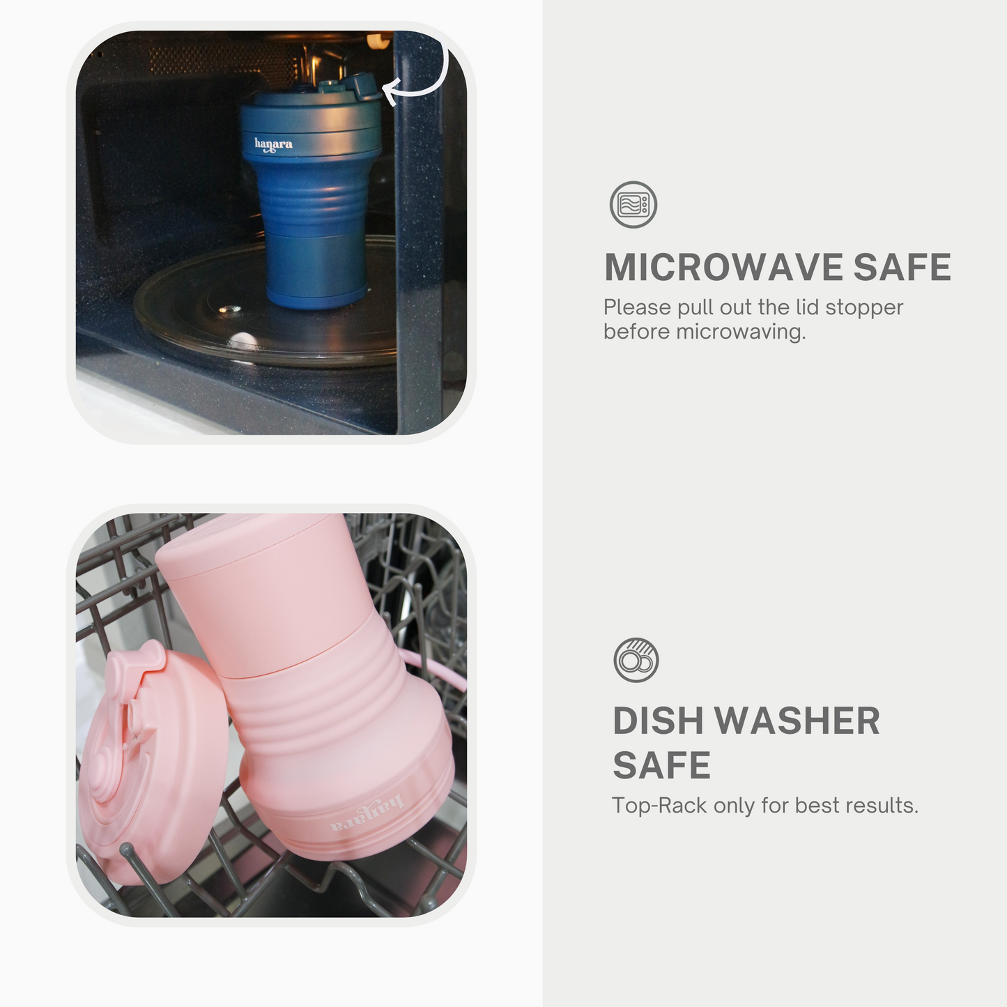 Pink Collapsible Coffee Cups With Reusable Silicone Straw, 18 Oz / 550 Ml