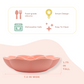 Rose-Shaped Silicone Pet Slow Feeder Bowl 🌹 Peach Beige