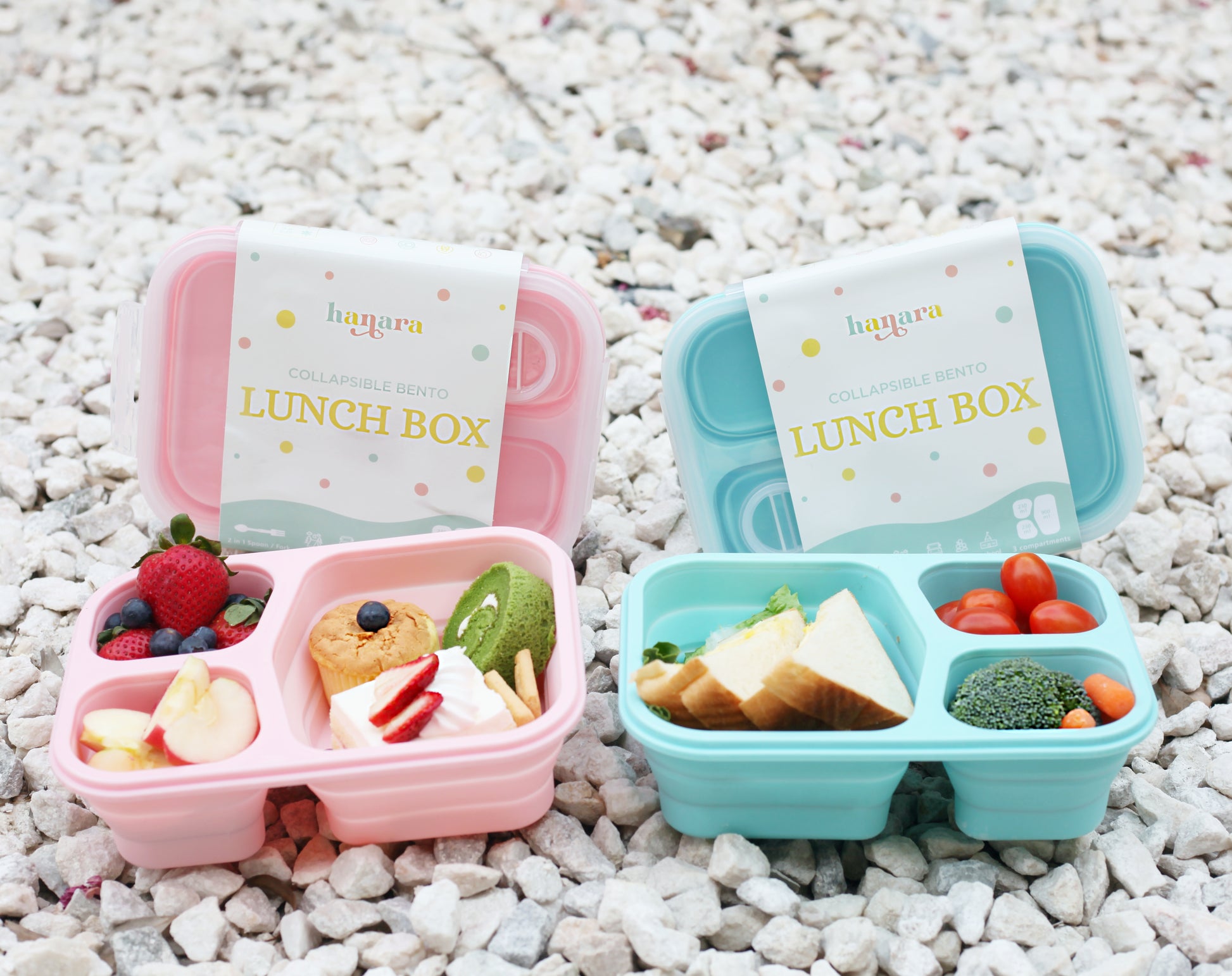 1360ml Silicone Collapsible Lunch Box 3Grid Lunch Bento Box Large
